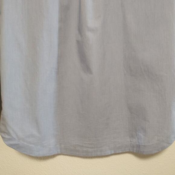 Banana Republic Parker Blue White Micro Check Long Sleeve Tunic Shirt Small - Picture 4 of 13